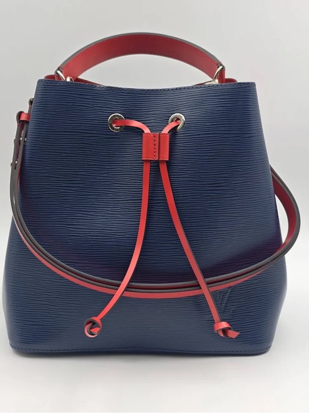 X120 Louis Vuitton Néonoé Bb Indigo Epi Leather Red and Blue Bucket Bag